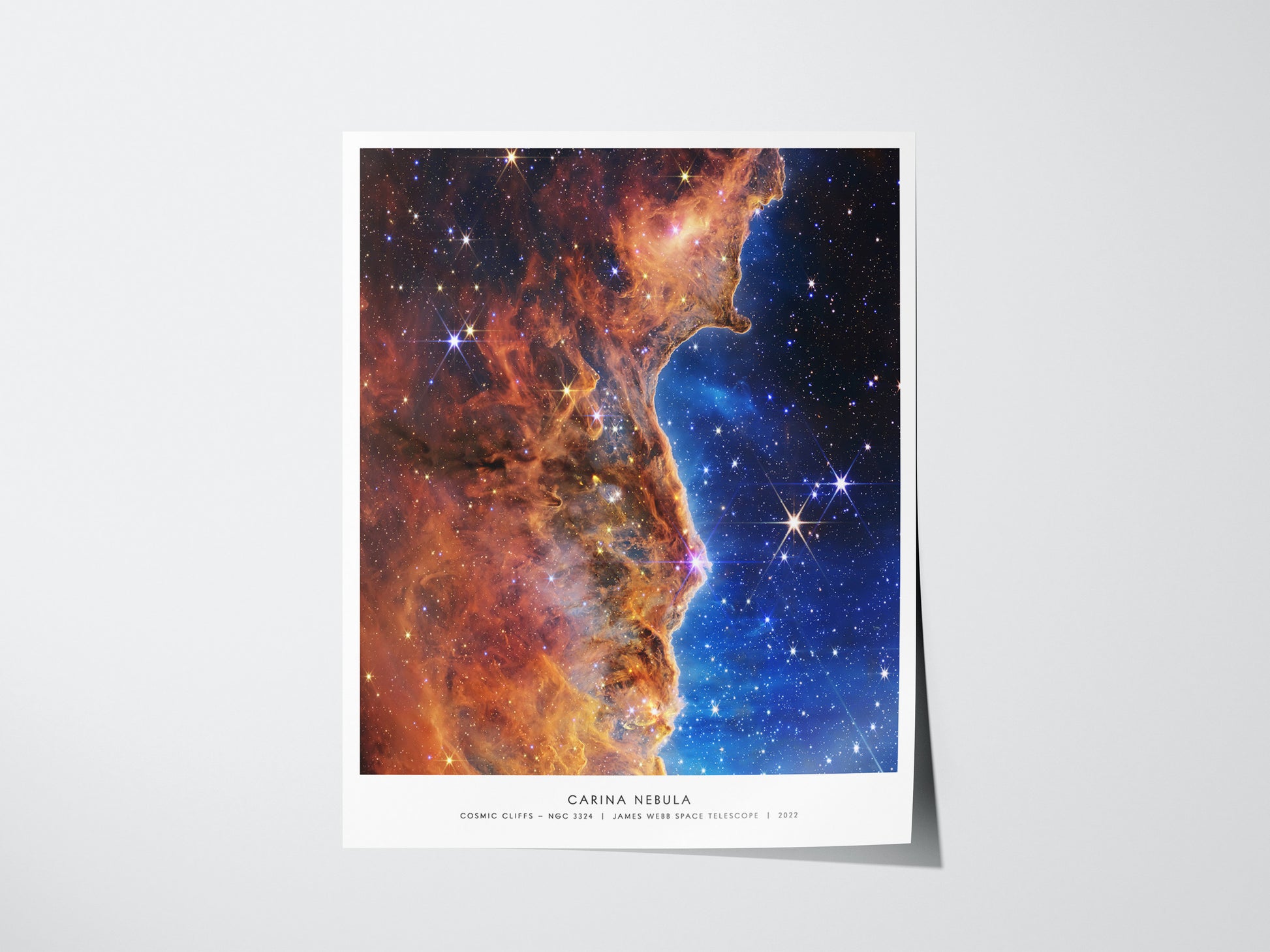 Unframed Carina Nebula NASA poster printed on matte archival art paper