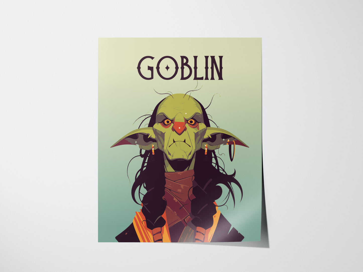 Goblin Poster | Fantasy Fan Kids Room Wall Art | Framed or Unframed