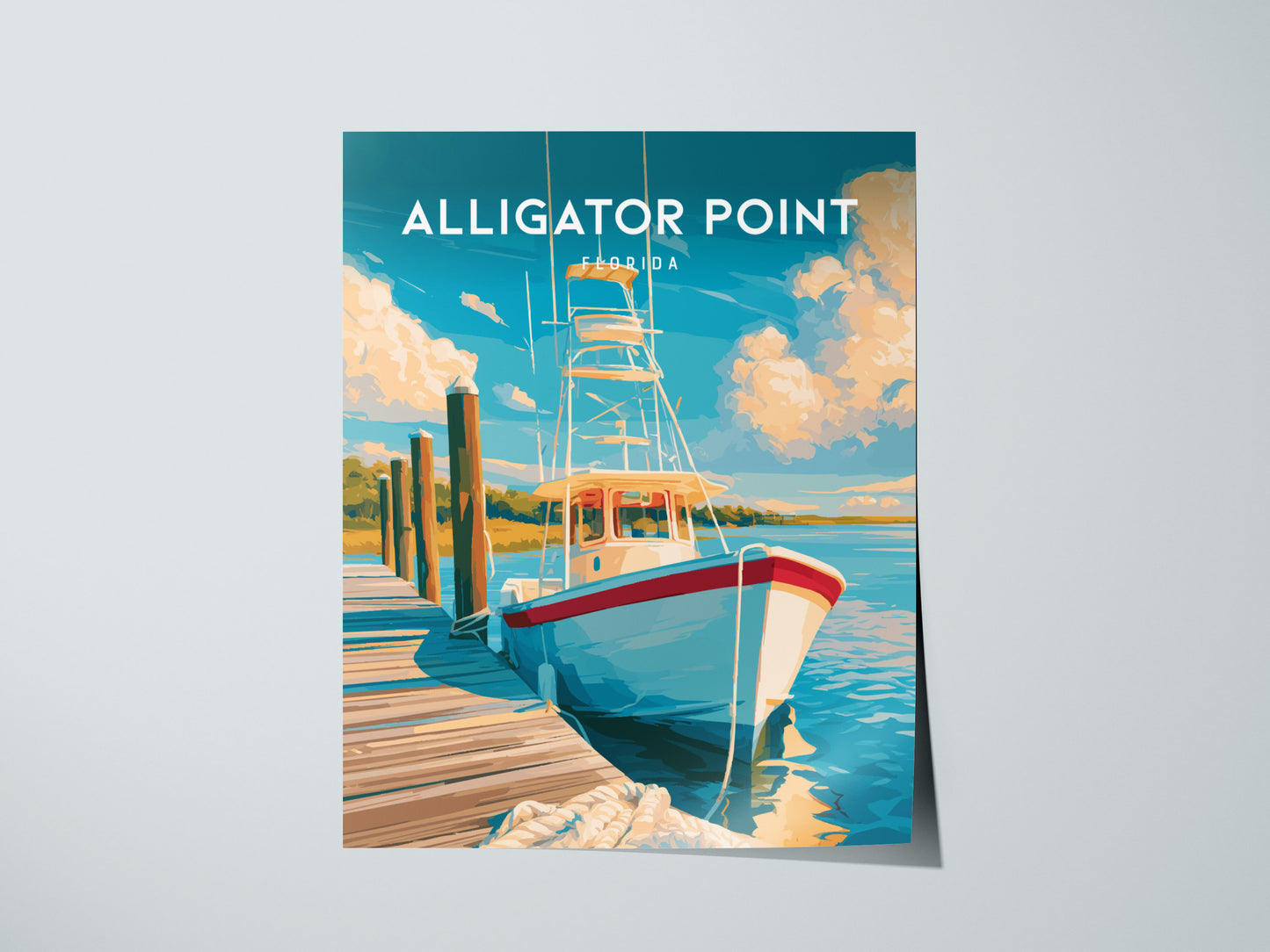 Alligator Point, Florida Poster | Wild Gulf Shore Serenity Wall Art — giclée print detail on matte paper