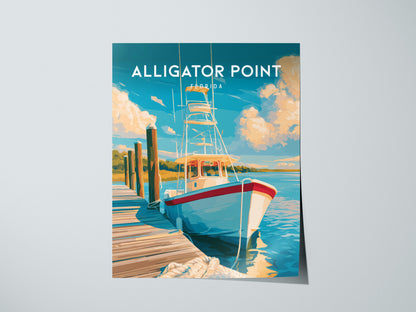 Alligator Point, Florida Poster | Wild Gulf Shore Serenity Wall Art — giclée print detail on matte paper