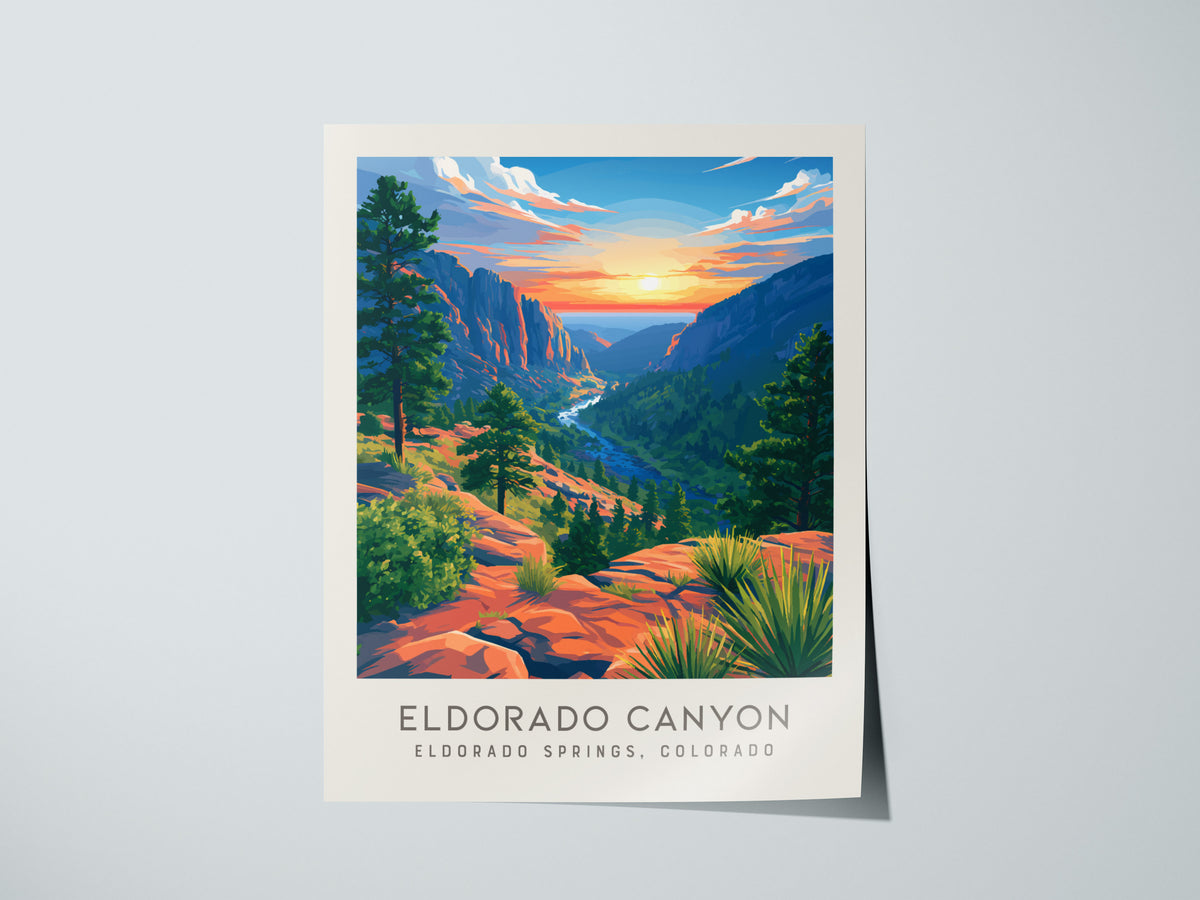 Eldorado Canyon Matte Border Poster | Eldorado Springs, Colorado Destination Print — giclée print detail on matte paper