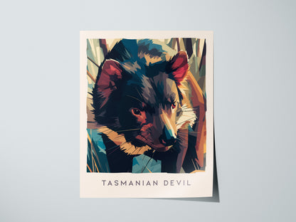Tasmanian Devil, Sarcophilus harrisii Poster | Bold Wildlife Wall Art — giclée print detail on matte paper