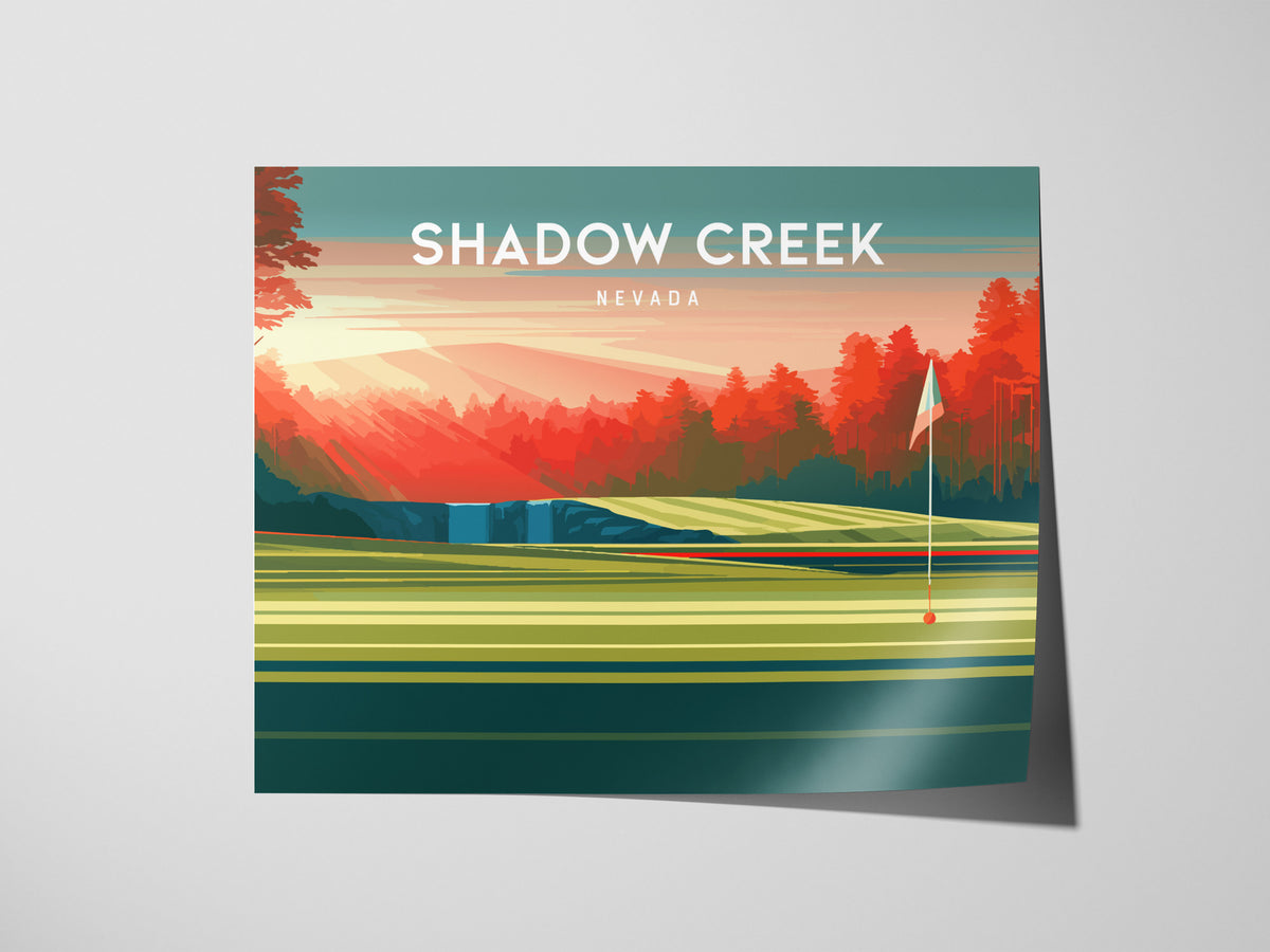 Shadow Creek, Nevada Landscape Poster | Links Poster Golfer Gift Wall Art — giclée print detail on matte paper