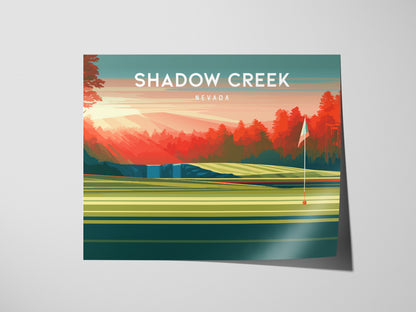 Shadow Creek, Nevada Landscape Poster | Links Poster Golfer Gift Wall Art — giclée print detail on matte paper