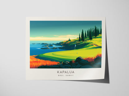 Kapalua Landscape Matte Border Poster | Maui, Hawaii Travel Wall Art — giclée print detail on matte paper
