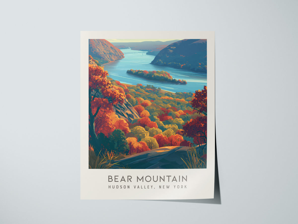 Bear Mountain Matte Border Poster | Hudson Valley, New York Destination Print — giclée print detail on matte paper