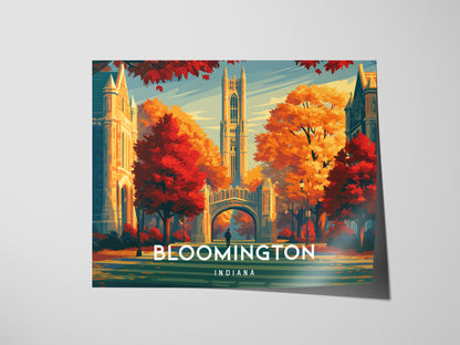 Bloomington, Indiana Landscape Poster | Framed or Unframed Vacation Wall Art — giclée print detail on matte paper