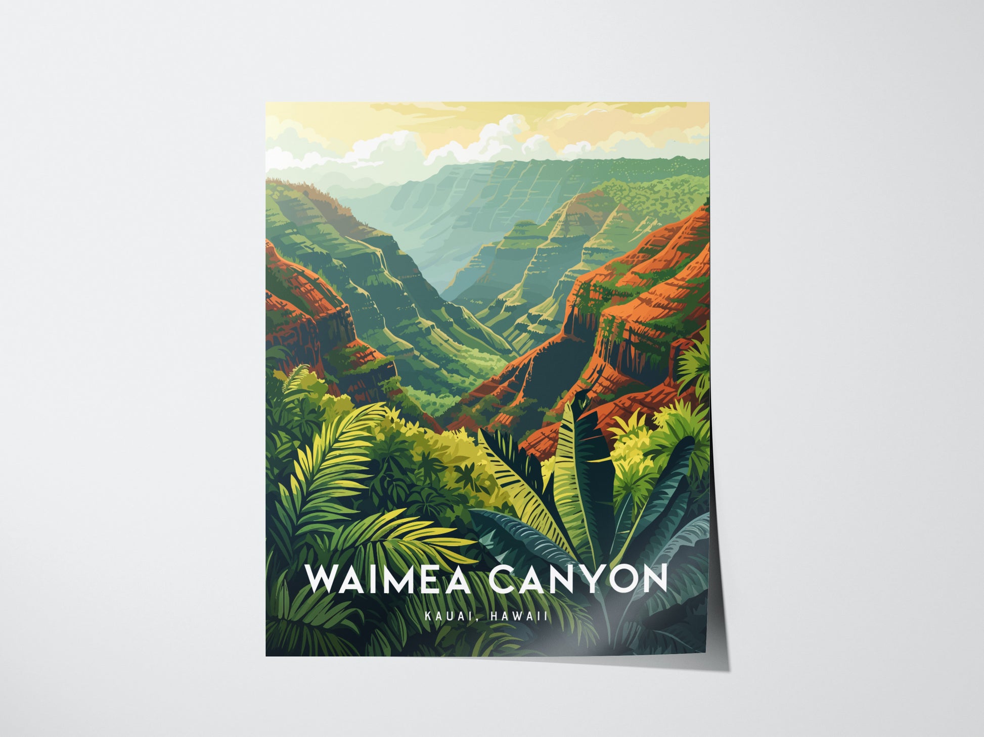 Waimea Canyon Poster | Kauai Hawaii Art Grand Canyon Pacific Red Cliffs