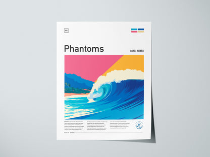 Phantoms, Hawaii Poster | Powerful North Shore Surf Wall Art — giclée print detail on matte paper