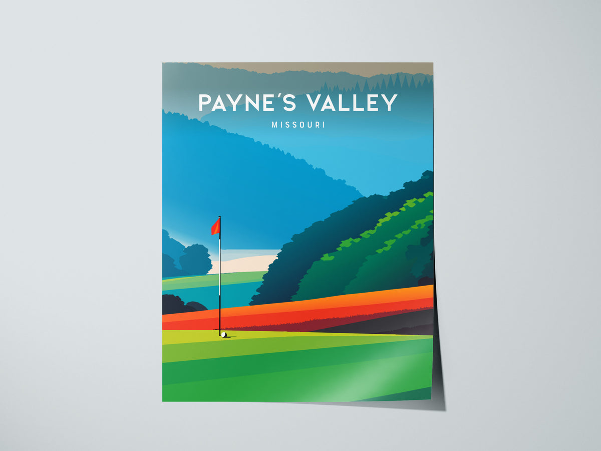Payne's Valley, Missouri Poster | Links Poster & Golfer Gift Wall Art — giclée print detail on matte paper