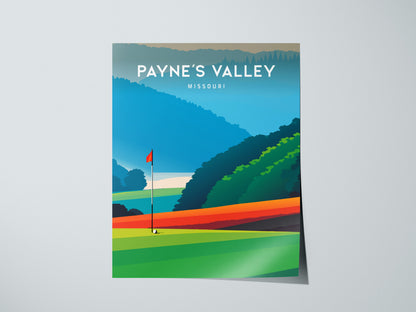 Payne's Valley, Missouri Poster | Links Poster & Golfer Gift Wall Art — giclée print detail on matte paper