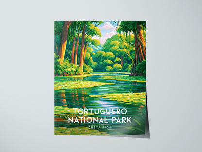 Tortuguero National Park, Costa Rica Poster | Sea Turtle & Rainforest Canal Wall Art — giclée print detail on matte paper