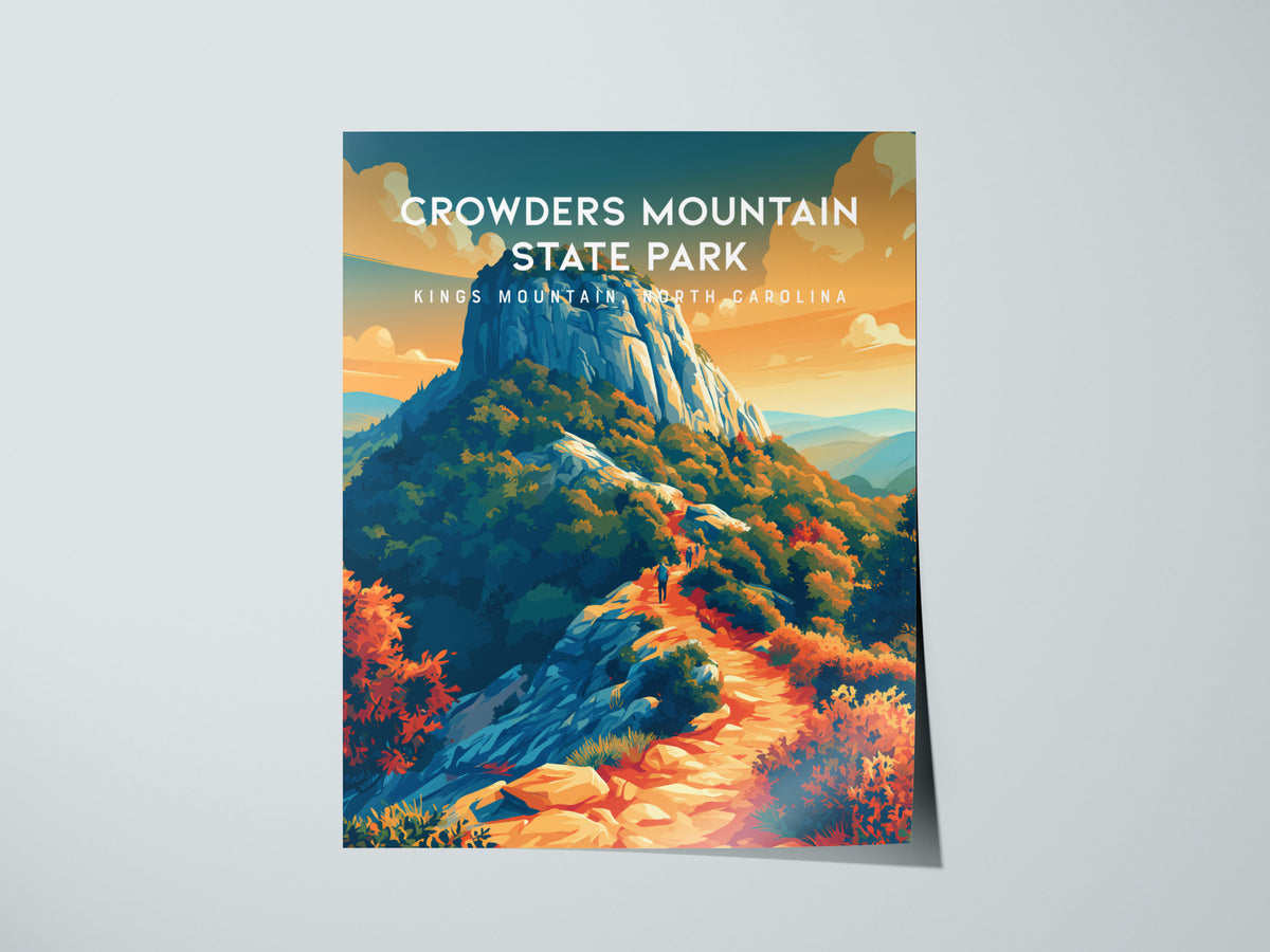 Crowders Mountain State Park, Kings Mountain, North Carolina Poster | Summit Trail Adventure Travel Wall Art — giclée print d