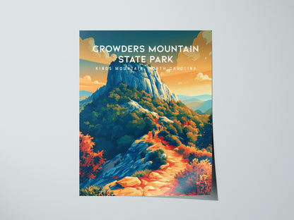 Crowders Mountain State Park, Kings Mountain, North Carolina Poster | Summit Trail Adventure Travel Wall Art — giclée print d