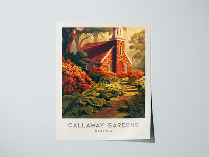 Callaway Gardens Matte Border Poster | Georgia Destination Print Travel Wall Art — giclée print detail on matte paper