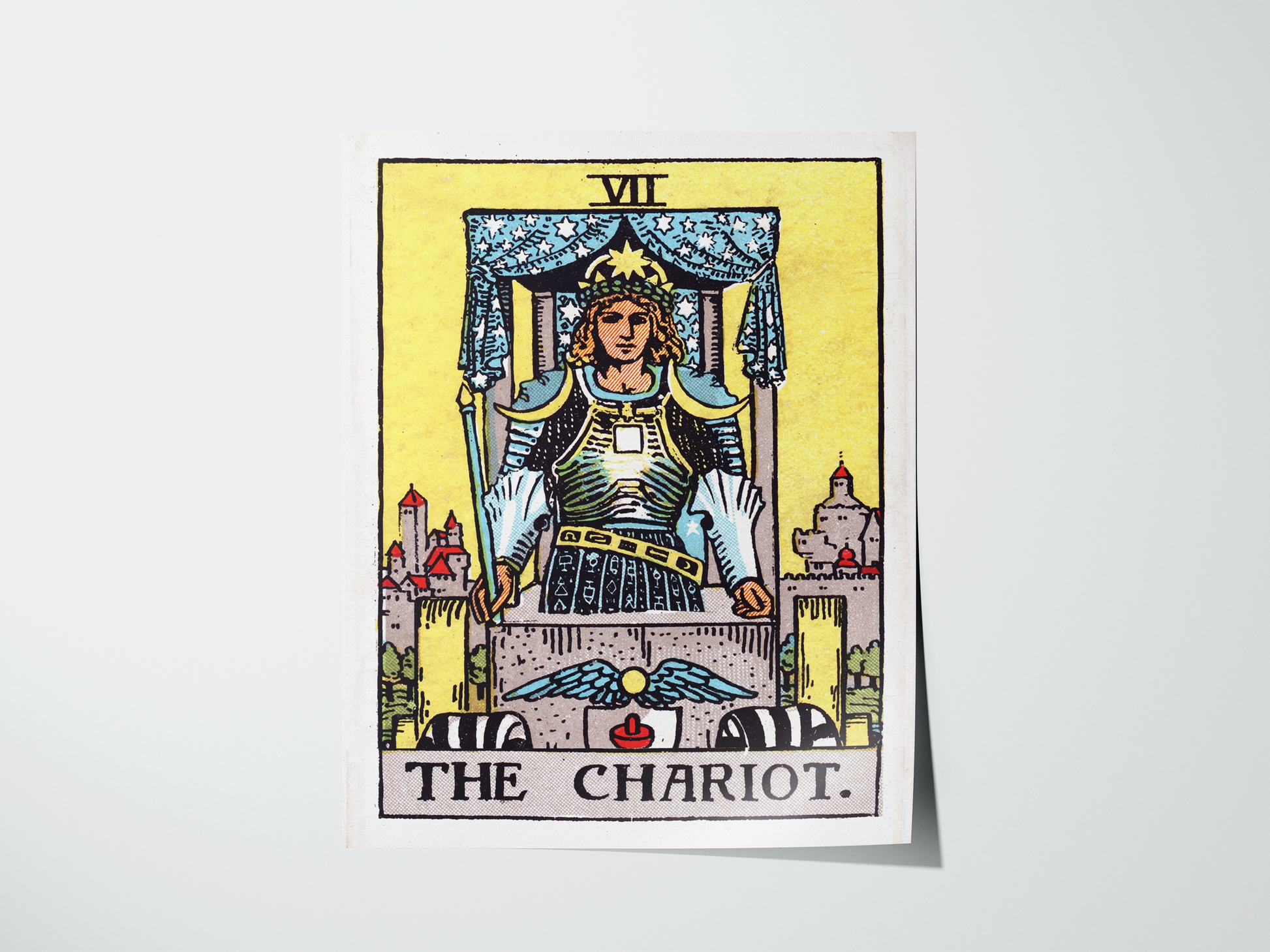 The Chariot Tarot Card Poster | Vintage Rider Waite Magick Wall Art