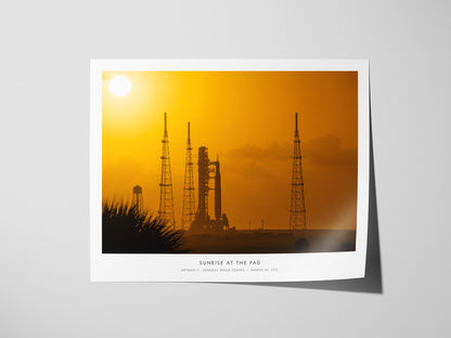 Sunrise At the Pad Landscape Poster | NASA Artemis II · Kennedy Space Center Space Photography Wall Art — giclée print detail