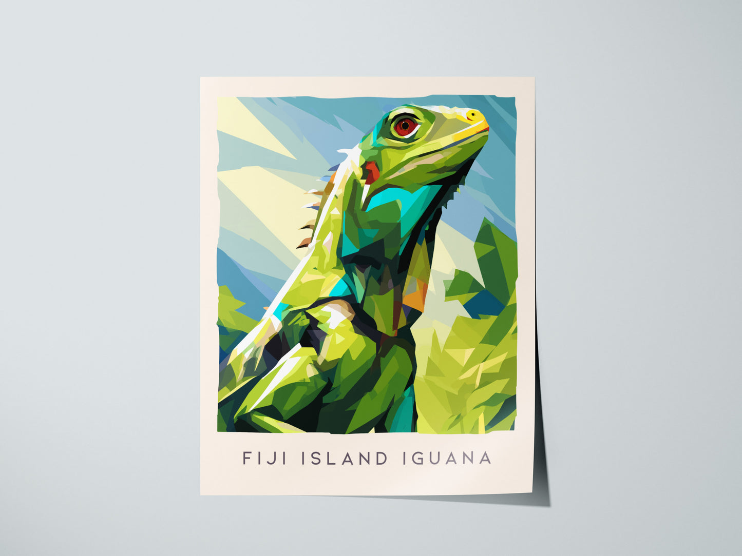 Fiji Island Iguana Poster | Tropical Reptile Paradise Wildlife Wall Art — giclée print detail on matte paper