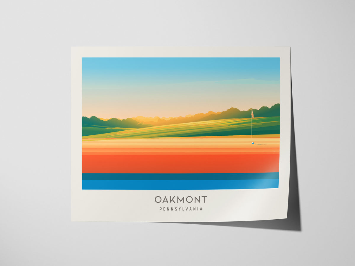 Oakmont Landscape Matte Border Poster | Pennsylvania Travel Wall Art — giclée print detail on matte paper