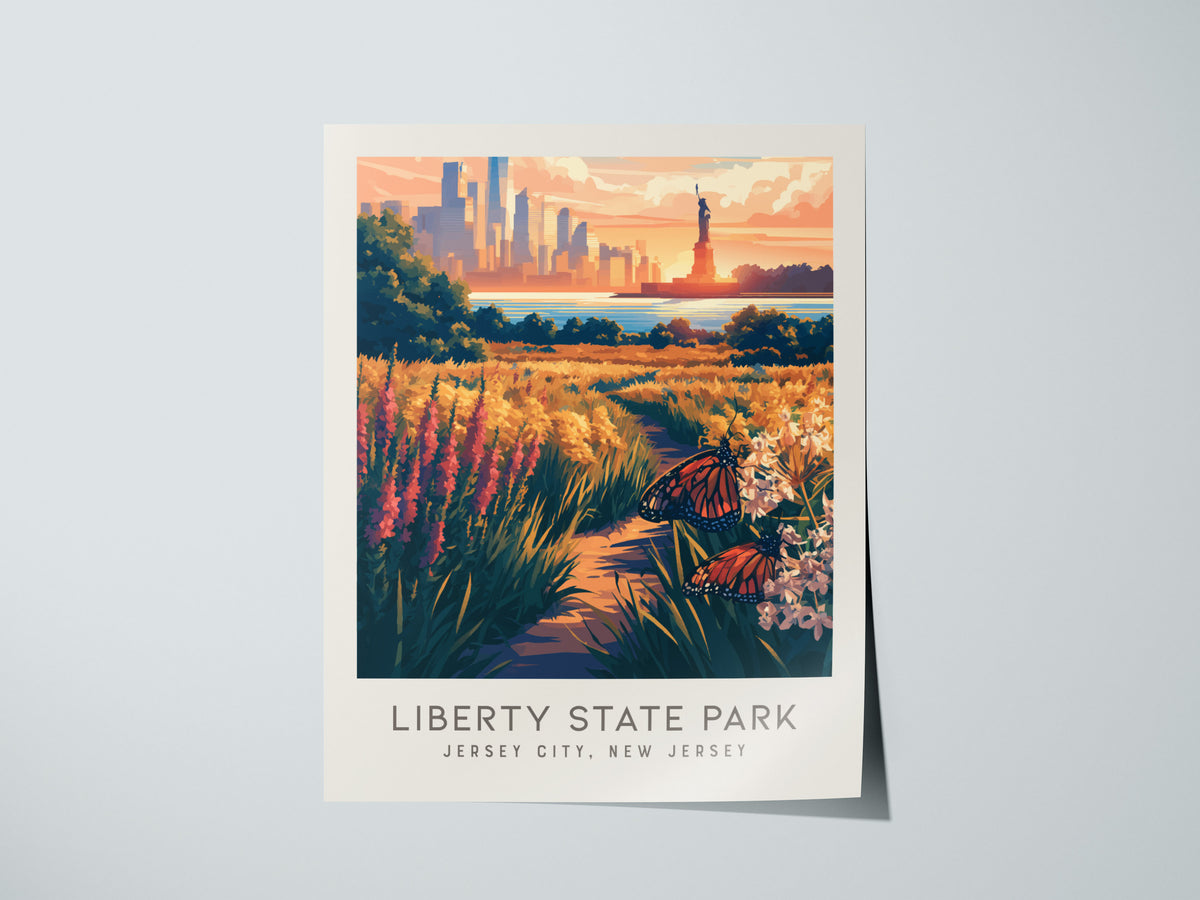 Liberty State Park Matte Border Poster | Jersey City, New Jersey Destination Print — giclée print detail on matte paper