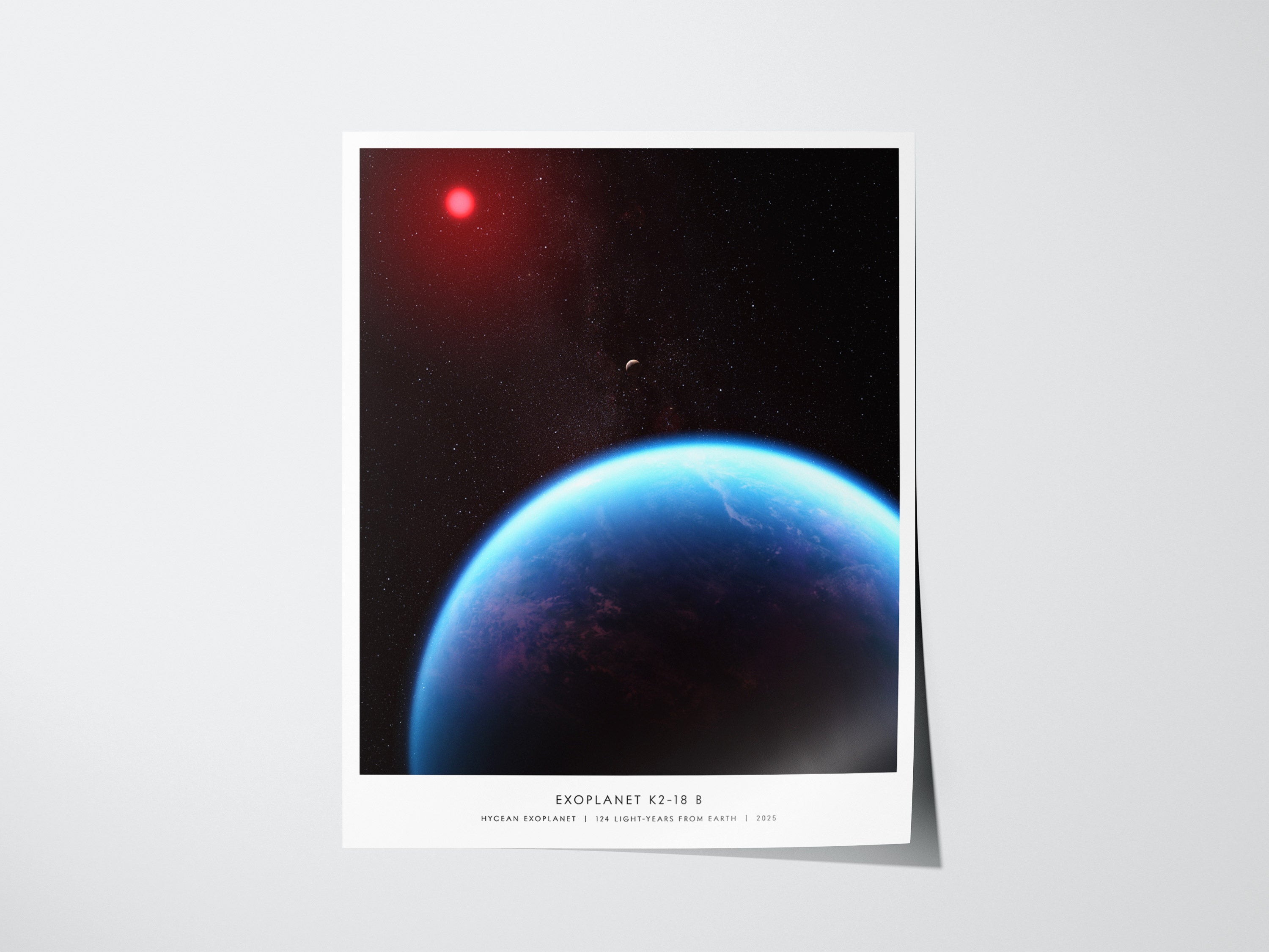 K2-18 b Exoplanet Poster | Hycean World JWST Wall Art | Swell Scenes
