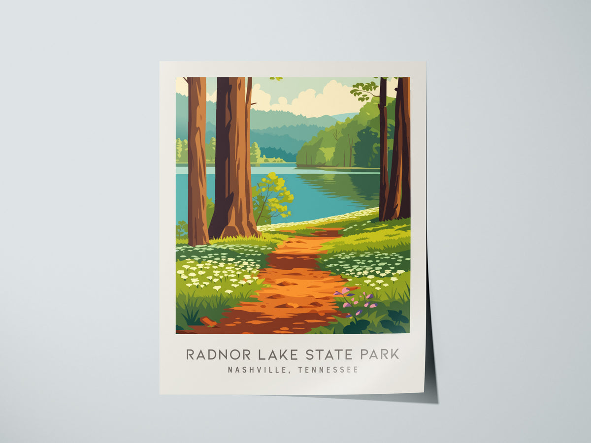 Radnor Lake State Park Matte Border Poster | Nashville, Tennessee Destination Print — giclée print detail on matte paper