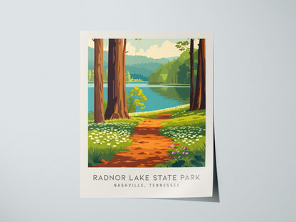 Radnor Lake State Park Matte Border Poster | Nashville, Tennessee Destination Print — giclée print detail on matte paper