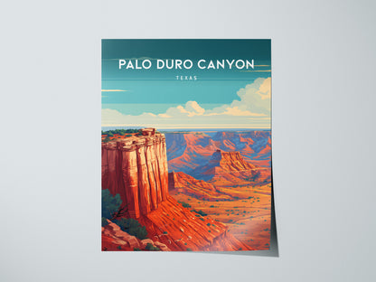 Palo Duro Canyon, Texas Poster | Red Rock Desert Destination Print Wall Art — giclée print detail on matte paper