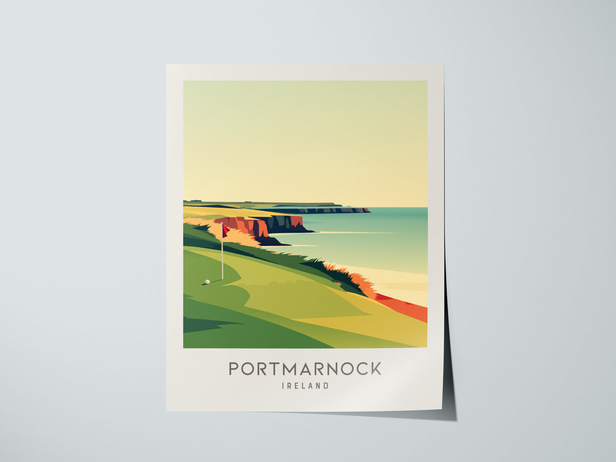Portmarnock Matte Border Poster | Ireland Travel Wall Art — giclée print detail on matte paper