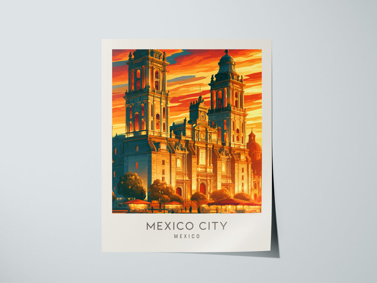 Mexico City Matte Border Poster | Mexico Destination Print Travel Wall Art — giclée print detail on matte paper