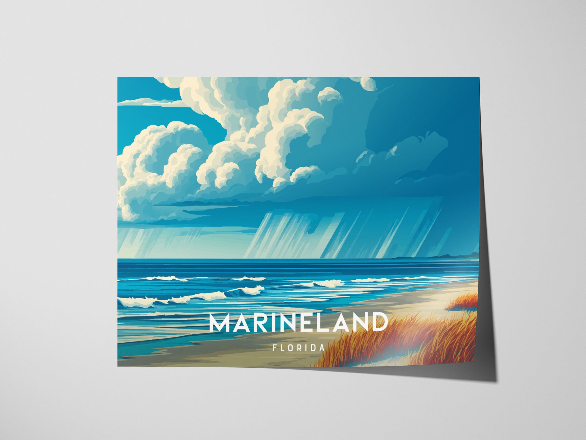 Marineland Landscape Poster | Florida Travel Wall Art — giclée print detail on matte paper