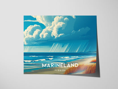 Marineland Landscape Poster | Florida Travel Wall Art — giclée print detail on matte paper