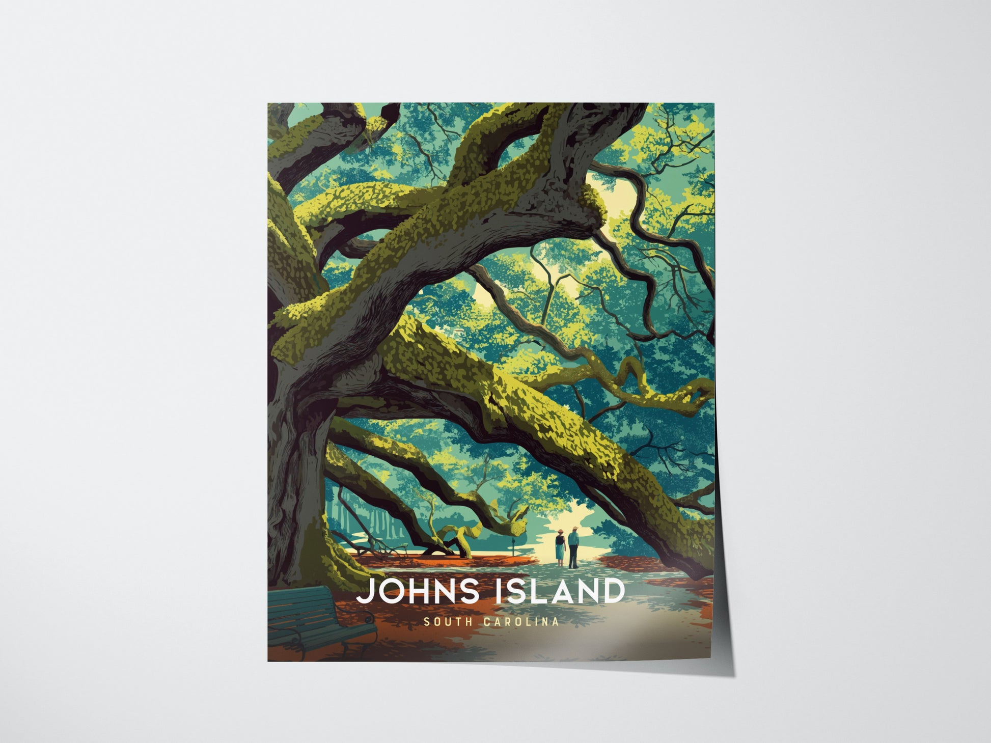 Johns Island Angel Oak Tree Poster | South Carolina Southern Wall Art