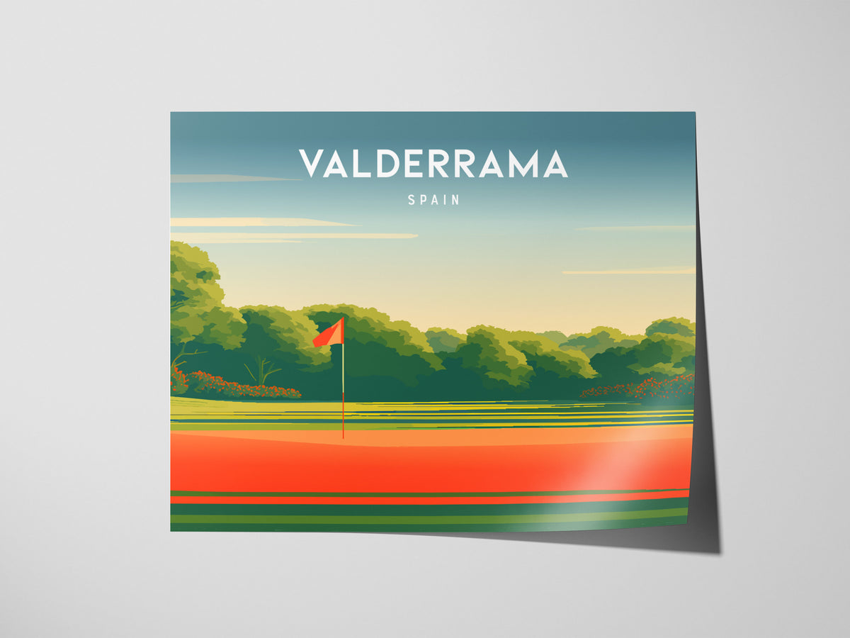Valderrama Landscape Poster | Spain Golf Course Print & Golfer Gift Wall Art — giclée print detail on matte paper