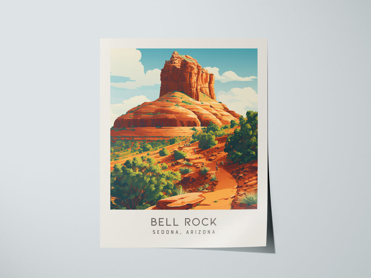 Bell Rock Matte Border Poster | Sedona, Arizona Travel Wall Art — giclée print detail on matte paper