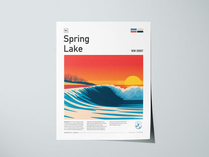 Spring Lake, New Jersey Poster | Surf Wall Art & Coastal Charm Print — giclée print detail on matte paper