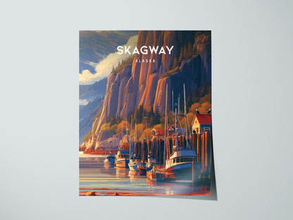 Skagway, Alaska Poster | Gold Rush Trail Mountain Wall Art — giclée print detail on matte paper