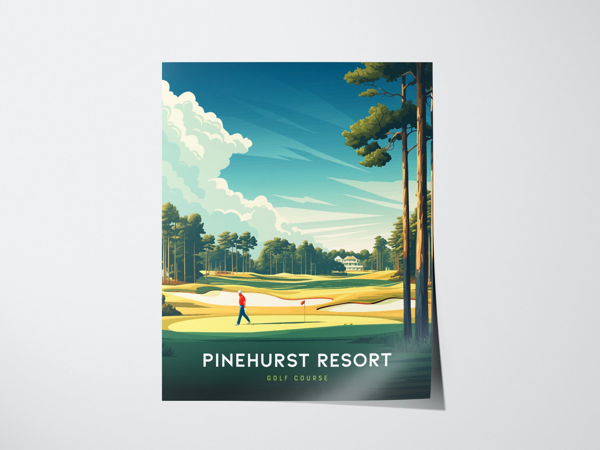 Pinehurst Resort Poster | Golf Course Art North Carolina Wall Decor
