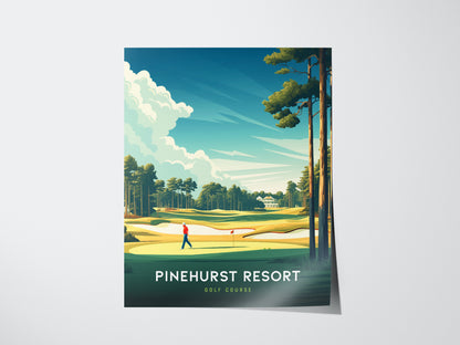Pinehurst Resort Poster | Golf Course Art North Carolina Wall Decor