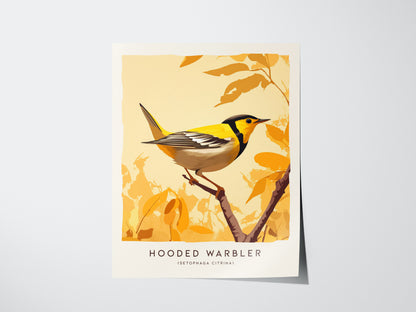 Hooded Warbler Poster | Modern Bird Wall Art Decor