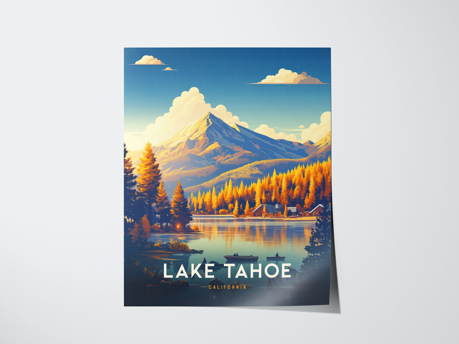 Lake Tahoe Poster | Sierra Nevada Alpine Lake Wall Art