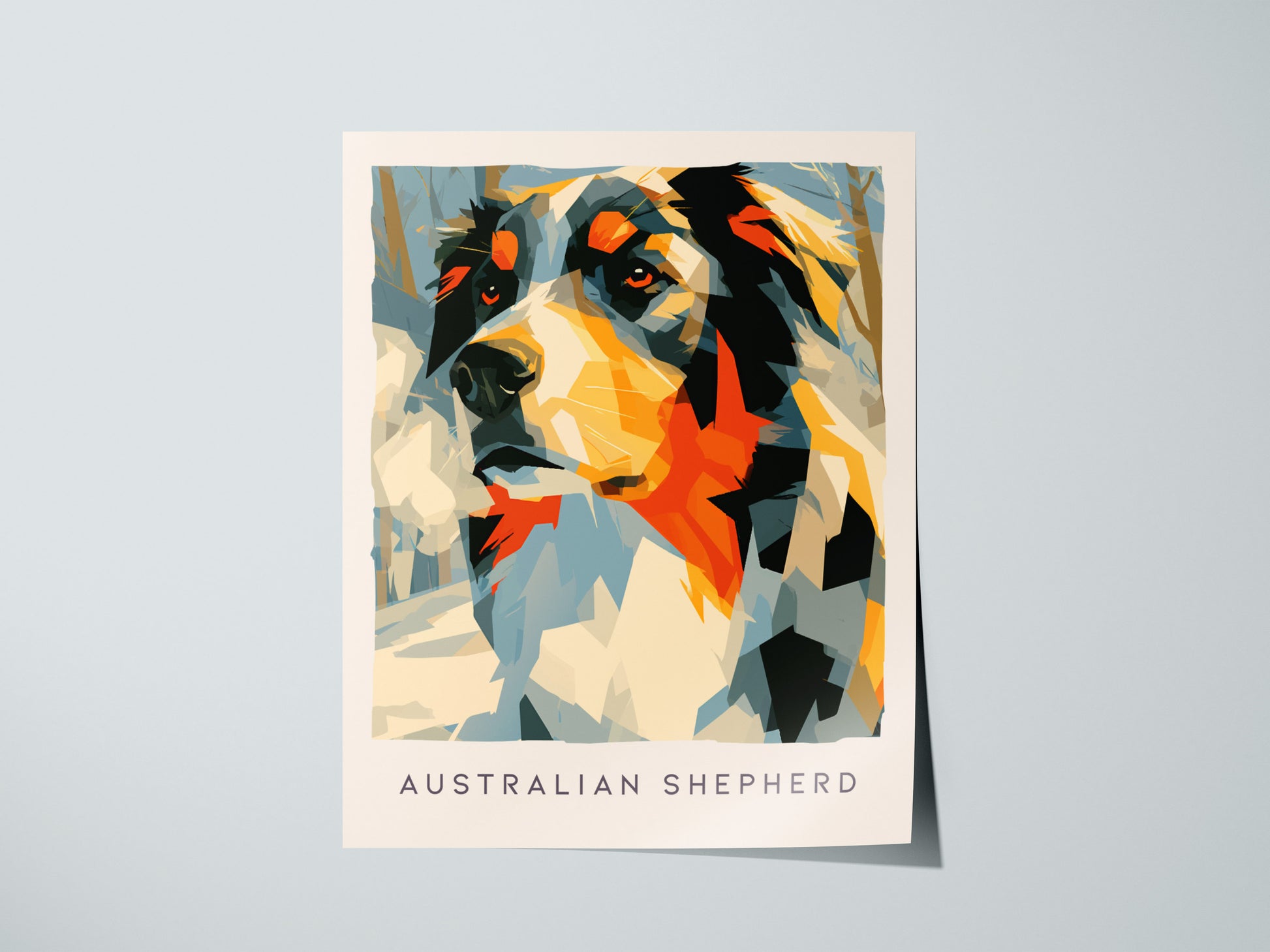 Australian Shepherd Poster | Loyal Companion Bold Portrait Wall Art — giclée print detail on matte paper