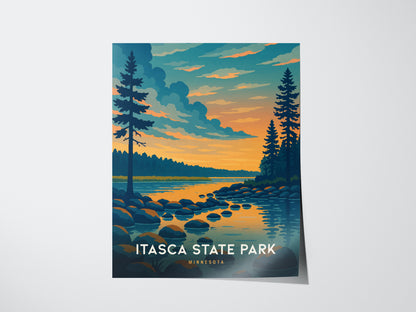 Itasca State Park Poster | Mississippi Headwaters Minnesota Wall Art