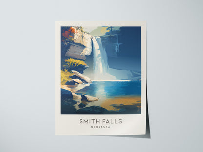 Smith Falls Matte Border Poster | Nebraska Travel Wall Art — giclée print detail on matte paper