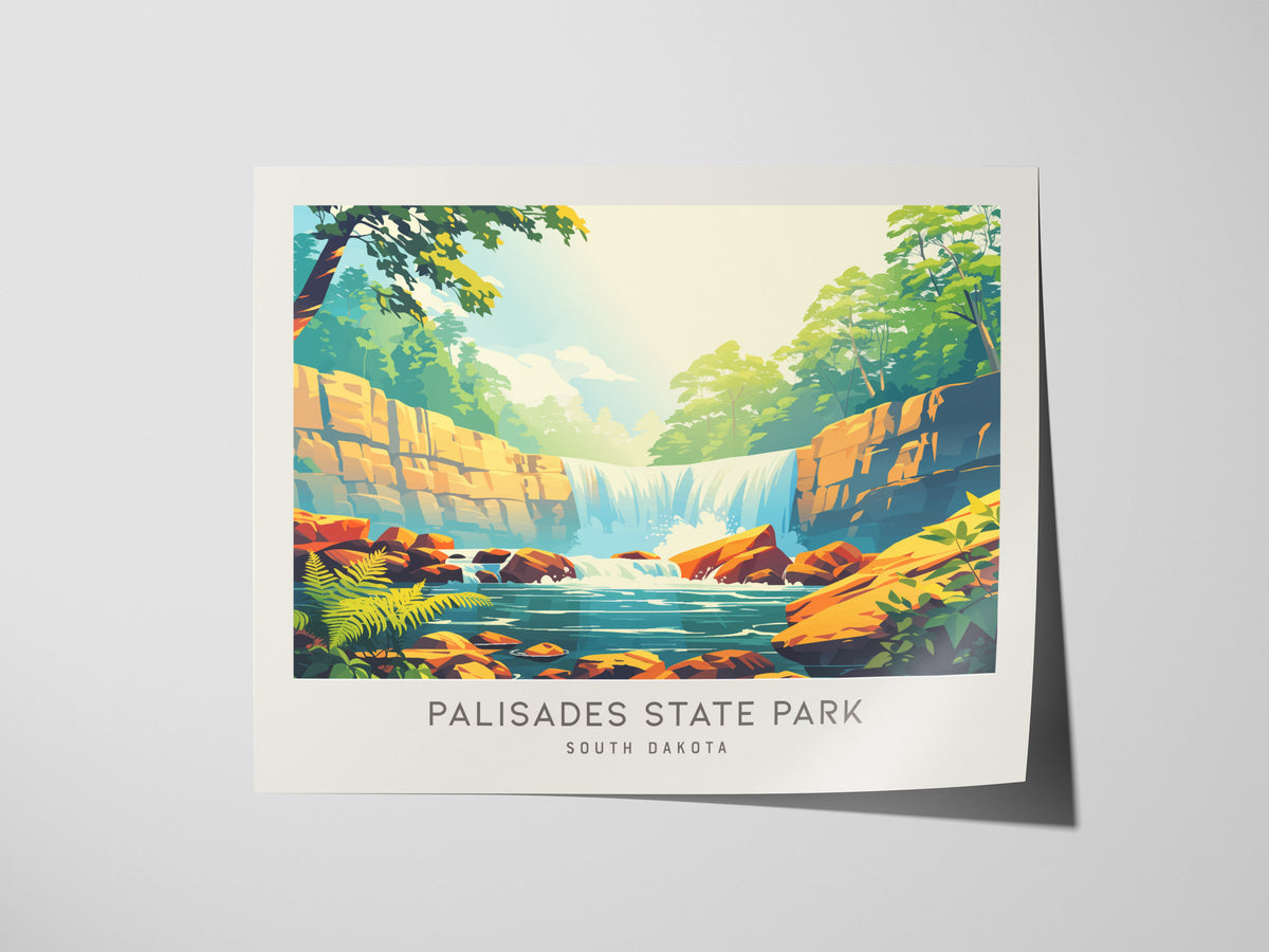 Palisades State Park Landscape Matte Border Poster | South Dakota Framed or Unframed Travel Wall Art — giclée print detail on