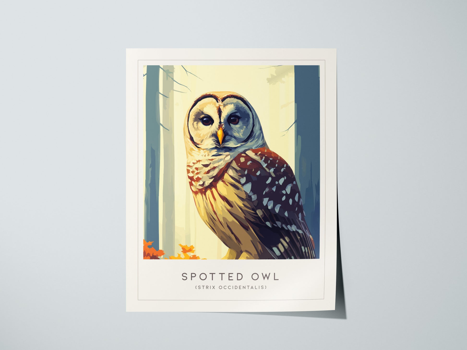 Spotted Owl Poster | Mysterious Forest Raptor Fine Wall Art — giclée print detail on matte paper