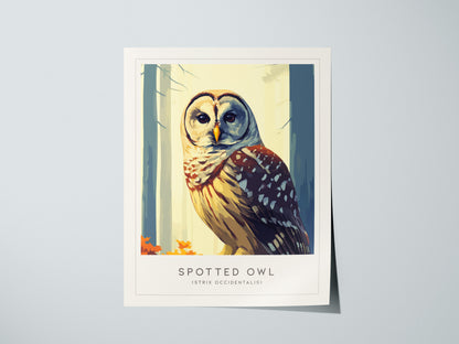 Spotted Owl Poster | Mysterious Forest Raptor Fine Wall Art — giclée print detail on matte paper