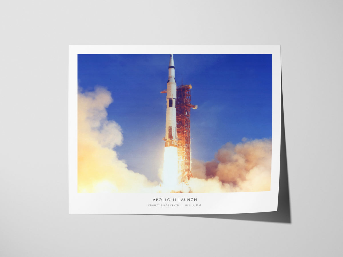 Apollo 11 Launch Landscape Poster | NASA Kennedy Space Center Space Photography Wall Art — giclée print detail on matte paper