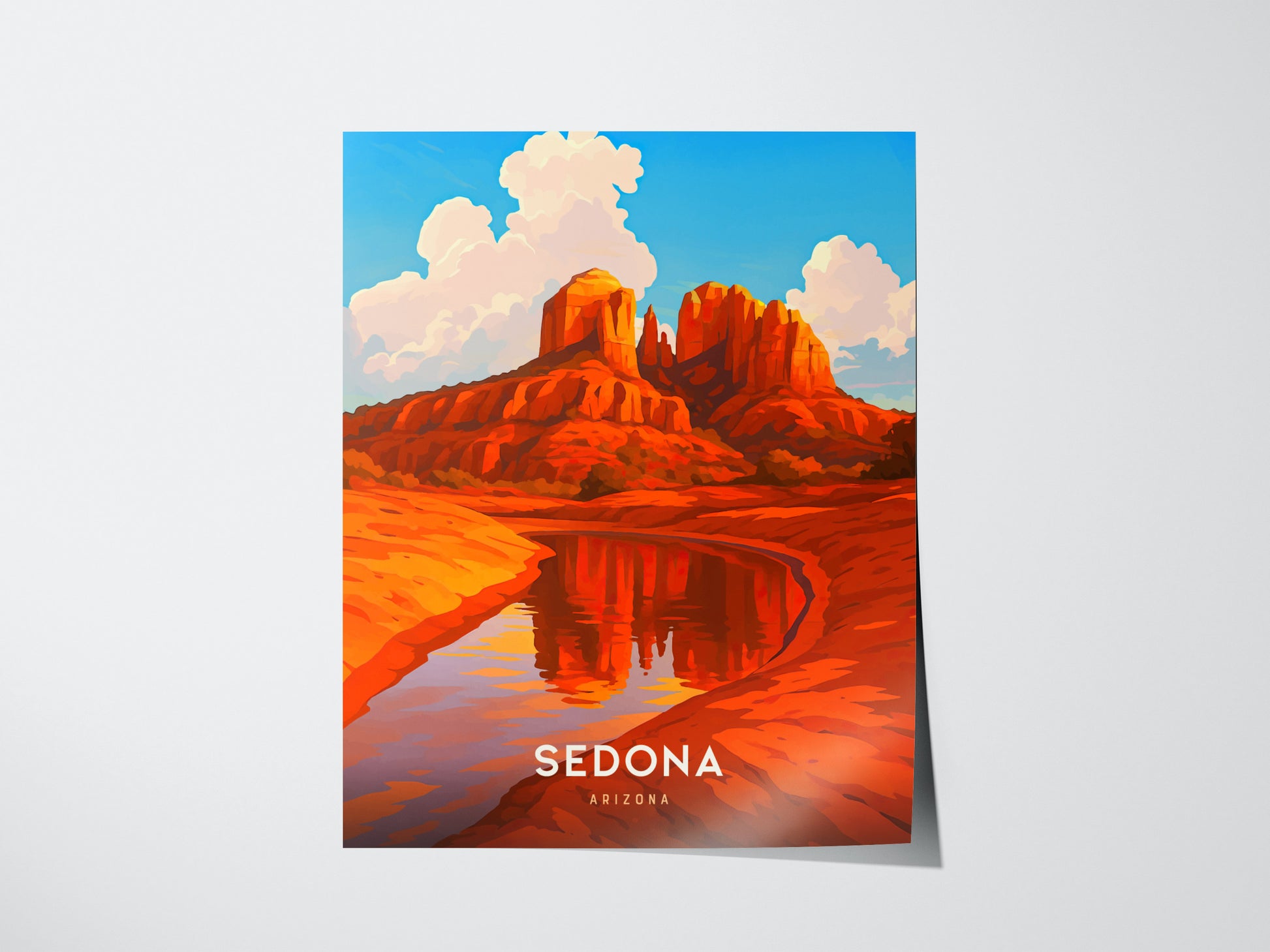 Sedona Arizona Poster | Red Rock Desert Art Southwest Travel Gift