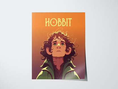 Hobbit Inspired Portrait Poster | Fantasy Character Wall Art